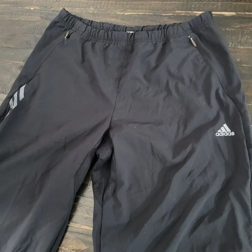 Adidas ClimaCool Track Pants Men’s Medium Black Ankle Zip Athletic Sweatpants
